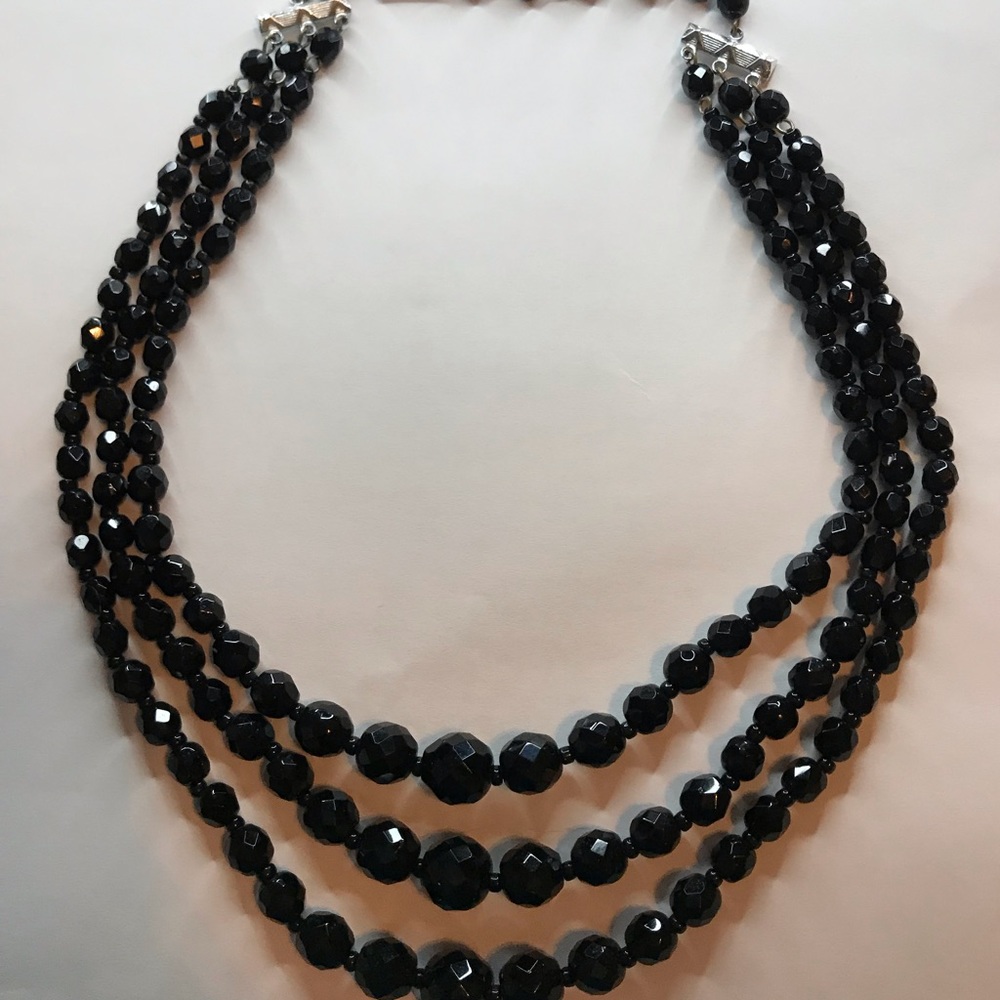 Black layered necklace